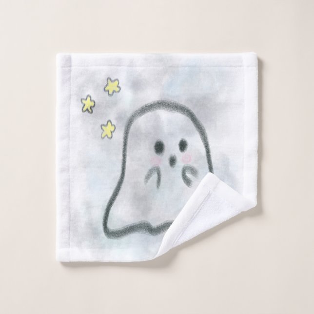 Little ghost is scared  wash cloth (Wash Cloth)