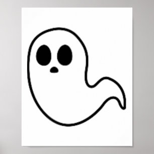 Little Ghost Subtle Halloween Fall Minimal Spooky Poster