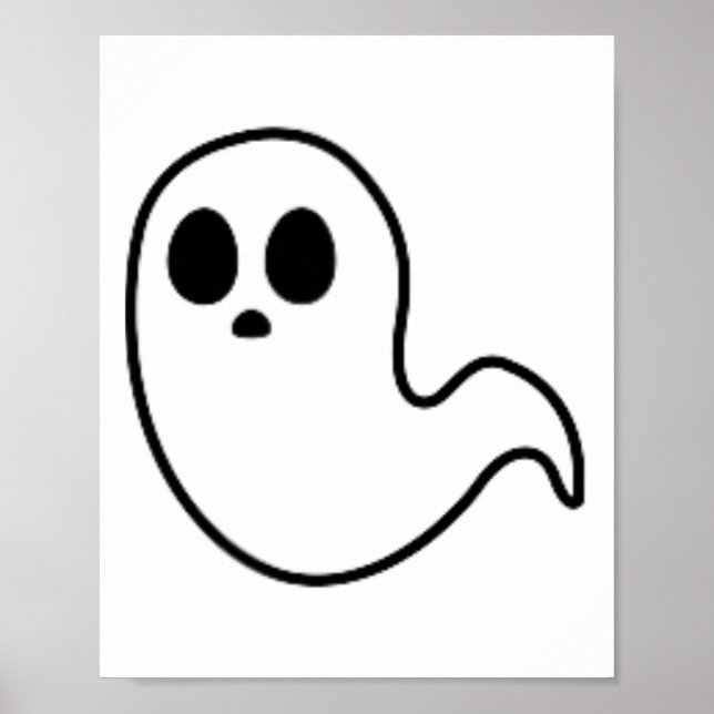 Little Ghost Subtle Halloween Fall Minimal Spooky  Poster (Front)