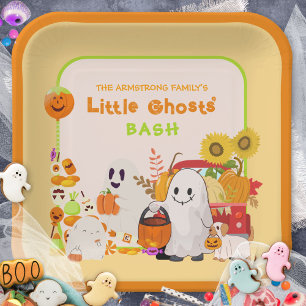 Little Ghosts Family Halloween Party Paper Plate