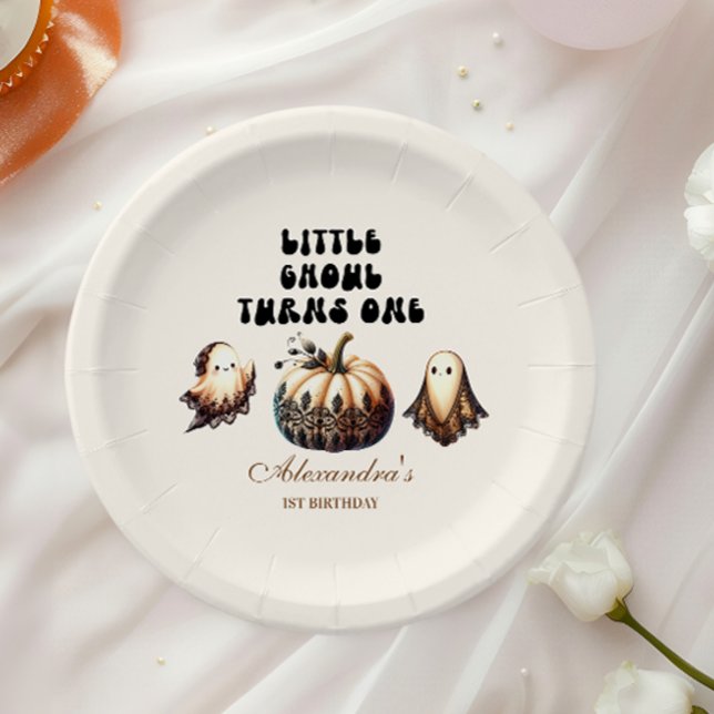 Little Ghoul First Birthday Paper Plate (Creator Uploaded)