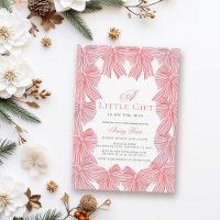Little Gift Pink & Red Bow/ribbon Girl Baby Shower