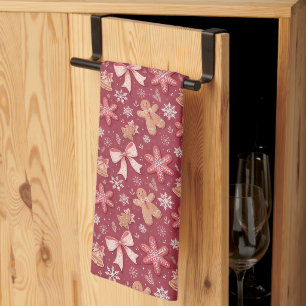 Little Gingerbread Man & Ribbon Bows Kitchen Towel