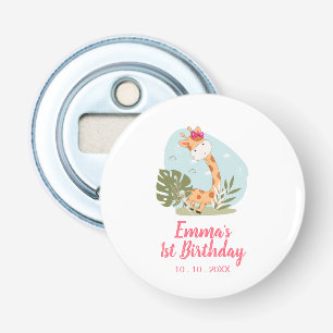 Little Giraffe (Girl Safari Animal) Birthday Bottle Opener