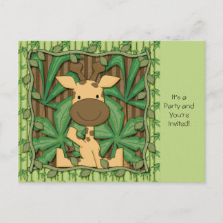 Little Giraffe Invitation Postcard