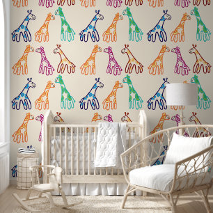 Little giraffes nursery Wallpaper Wall