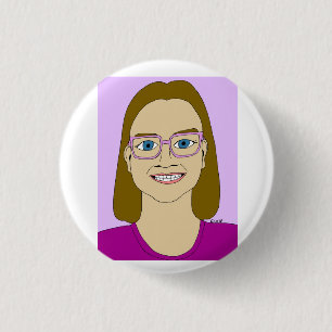 little girl 1 inch round button
