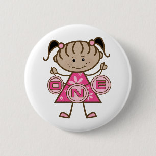 Little Girl 1st Birthday T-shirts and Gifts 2 Inch Round Button