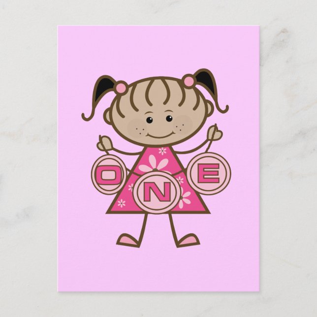 Little Girl 1st Birthday T-shirts and Gifts Postcard (Front)