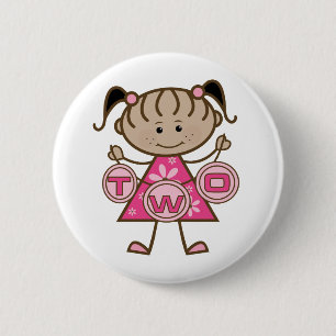 Little Girl 2nd Birthday T-shirts and Gifts 2 Inch Round Button