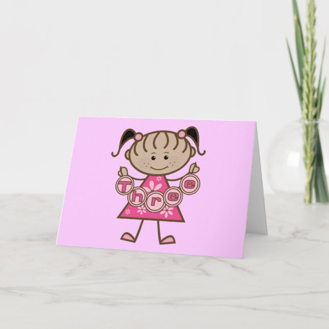 Little Girl 3rd Birthday Tshirts and Gifts Card (Front)