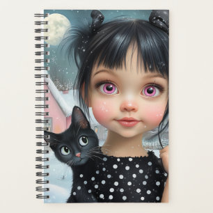 Little Girl and Black Cat Planner