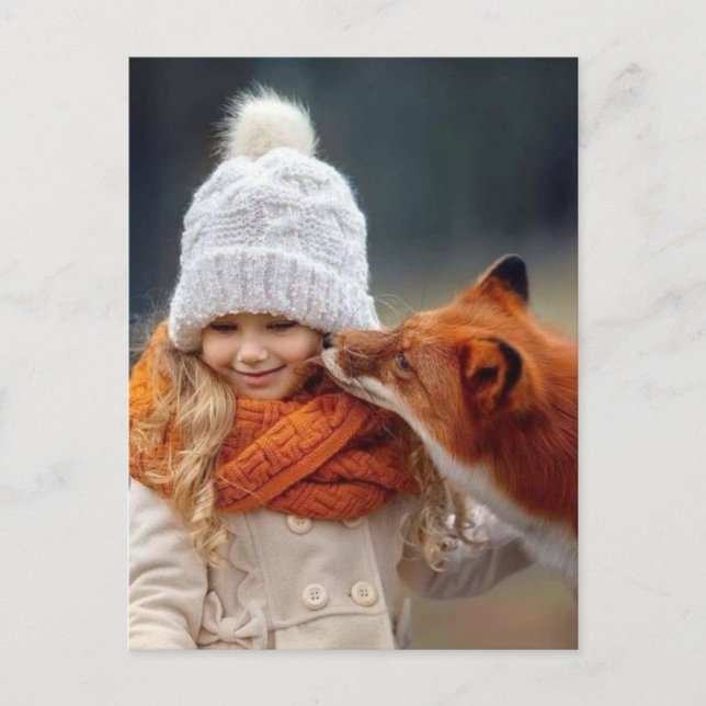 Little girl and fox postcard (Front)