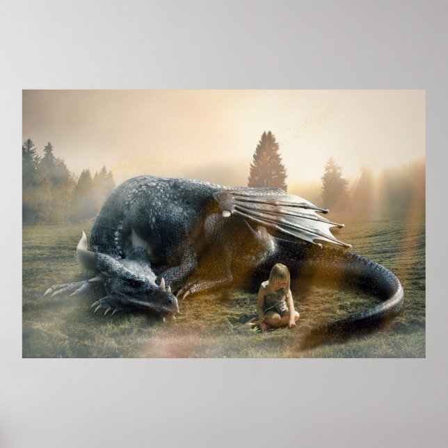Little girl and her Dragon Poster (Front)