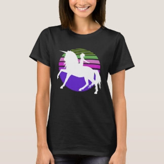 Little Girl and her Unicorn 80's style T-Shirt