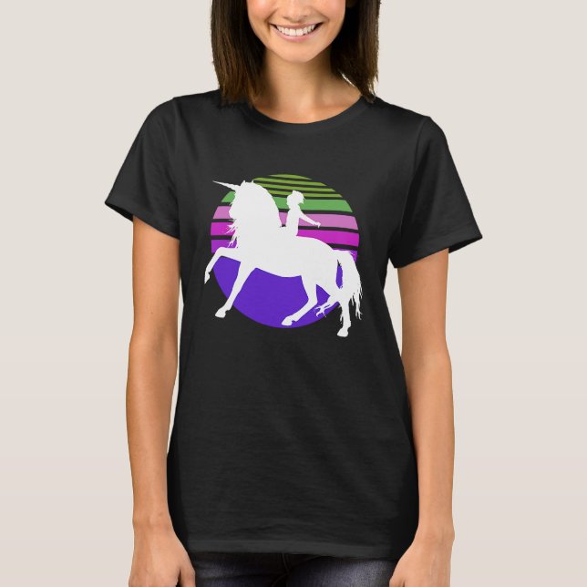 Little Girl and her Unicorn 80's style T-Shirt (Front)