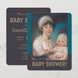 Little girl and mother CC0981 Baby shower invite