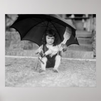 Little Girl at the Beach, 1923. Vintage Photo