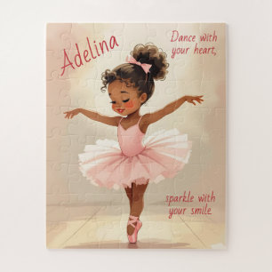 Little Girl Ballerina in Pink Tutu Personalized Jigsaw Puzzle