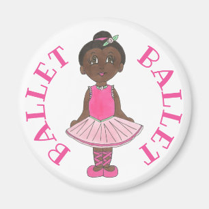 Little Girl Ballet Dancer Ballerina Pink Rose Tutu Magnet