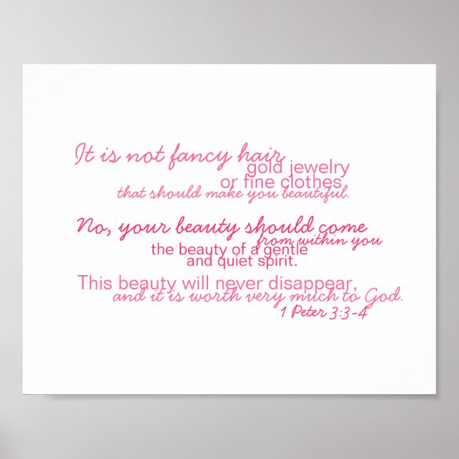 Little Girl Beauty Scripture Poster (Front)