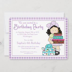 Little Girl Birthday Party Invite Country Girl d7