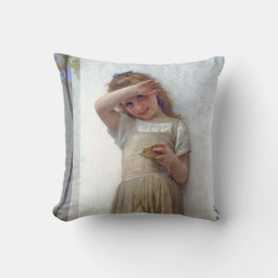 Little Girl, Bouguereau Throw Pillow