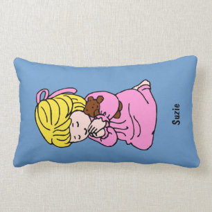 Little Girl Custom Prayer Pillow: Blonde Hair Lumbar Pillow