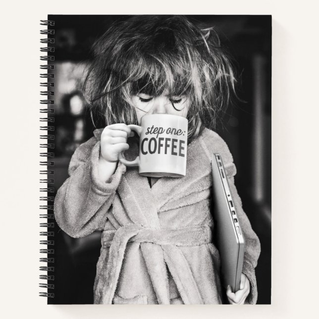 Little Girl Drinking Coffee Notebook (Front)