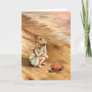 Little Girl Finds a Pearl Greeting Card