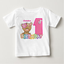 Little Girl First Birthday Teddy Bear