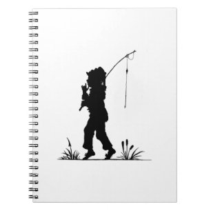 Little Girl Fishing Silhouette Notebook