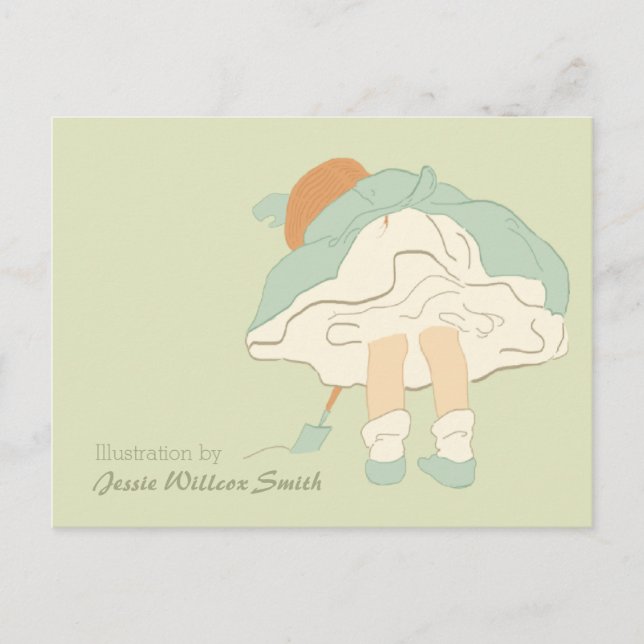 Little girl gardening CC0666 Jessie Willcox Smith Postcard (Front)