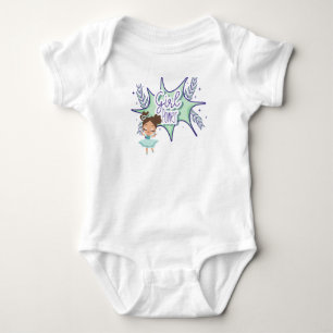 Little girl, girl power baby white bodysuit t-shir