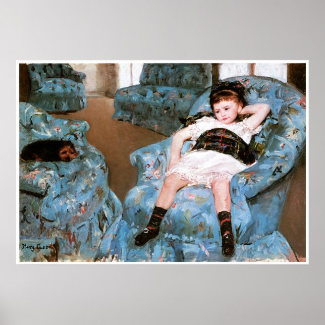 Little Girl in a Blue Armchair, 1878 Mary Cassatt Poster (Front)