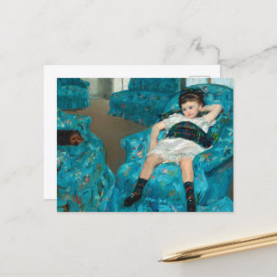 Little Girl in a Blue Armchair by Mary Cassatt Holiday Postcard