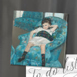 Little Girl in a Blue Armchair | Mary Cassatt Magnet<br><div class="desc">Little Girl in a Blue Armchair (1878) by Mary Cassatt is a striking portrait of a young girl lounging in an oversized blue armchair. The painting captures a moment of relaxation, with the child leaning casually and exuding a sense of youthful ease. The rich blue tones of the chair contrast...</div>