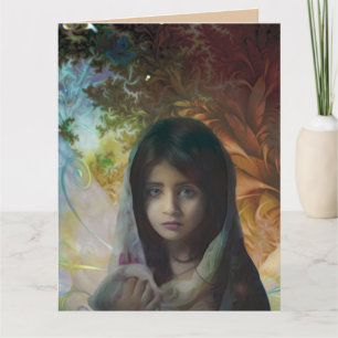 LITTLE GIRL IN FOREST BIRTHDAY Greeting Card