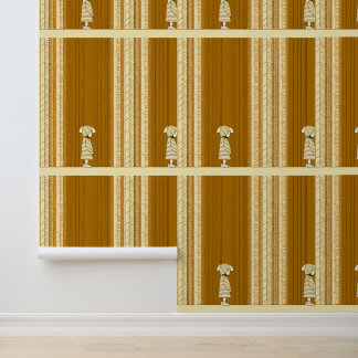 Little Girl in Sepia: Whimsical Children's Design Wallpaper