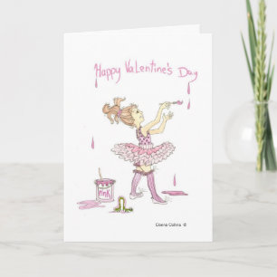 Little Girl in Tutu Valentine Card