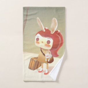 Little Girl Lost in the Forest Hand Towel