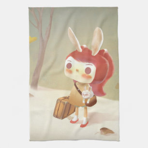 Little Girl Lost in the Forest Kitchen Towel