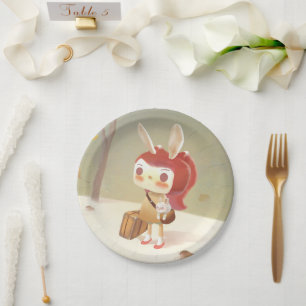 Little Girl Lost in the Forest Paper Plate