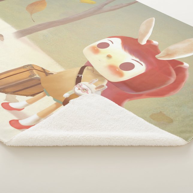 Little Girl Lost in the Forest Sherpa Blanket (3/4)