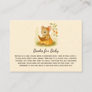 Little Girl Mice Baby Shower Books for Baby Place Card