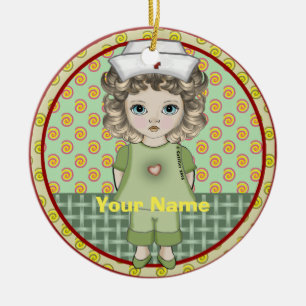 Little girl nurse  ceramic ornament