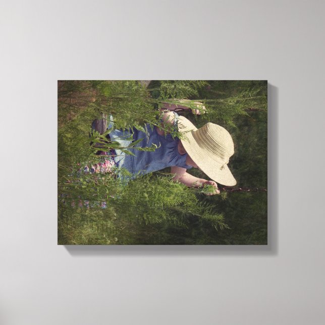 Little Girl on a Swing Canvas Print (Front)