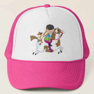Little Girl On Horse Trucker Hat