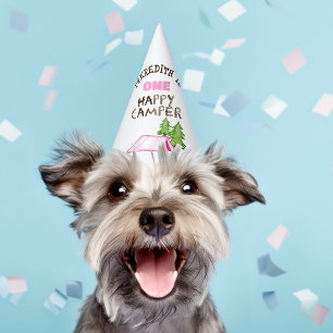 Little Girl One Happy Camper First Birthday Party Hat