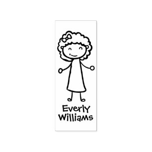 Little Girl Personalized Rubber Stamp